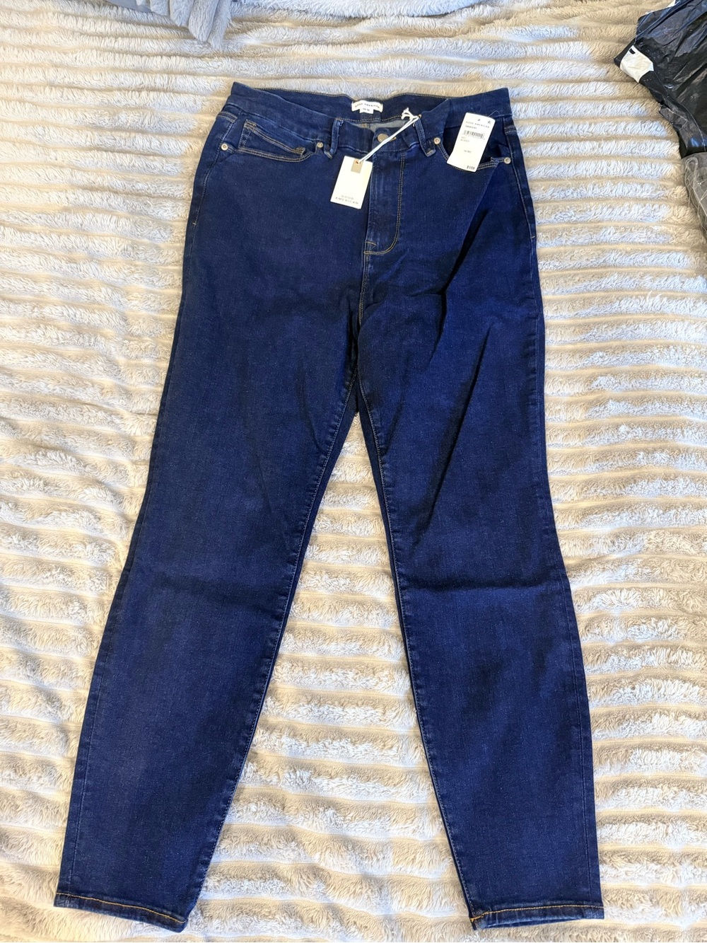 Good American Good Waist Always Fits Dark Indigo Skinny Jeans 14-18